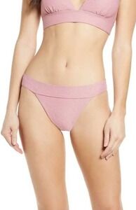 Chelsea-28 Women's Coral Pink Mid Rise Swimwear Bikini Bottoms Size XL